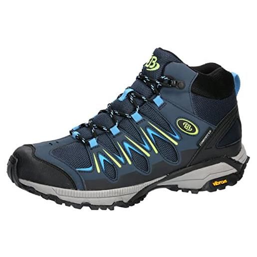 Brütting expedition mid, scarpe da trail running unisex-adulto, blu marino limone, 45 eu