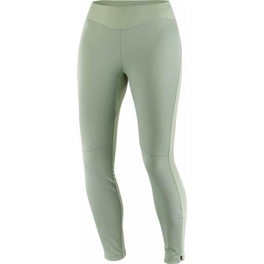 Salomon - leggings antivento e traspiranti - gore-tex sshell tight w lily pad per donne in softshell - taglia s - verde