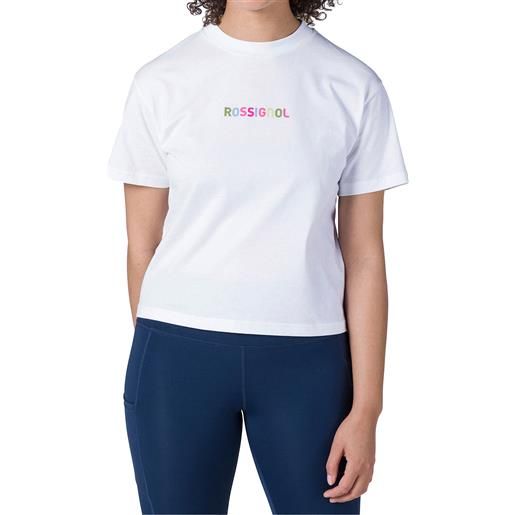 Rossignol - t-shirt in cotone - w embroidery tee white per donne in cotone - taglia xs, s, m, l - bianco