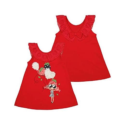 Mayoral vestito combined traforato per bimba rosso 36 mesi (98cm)