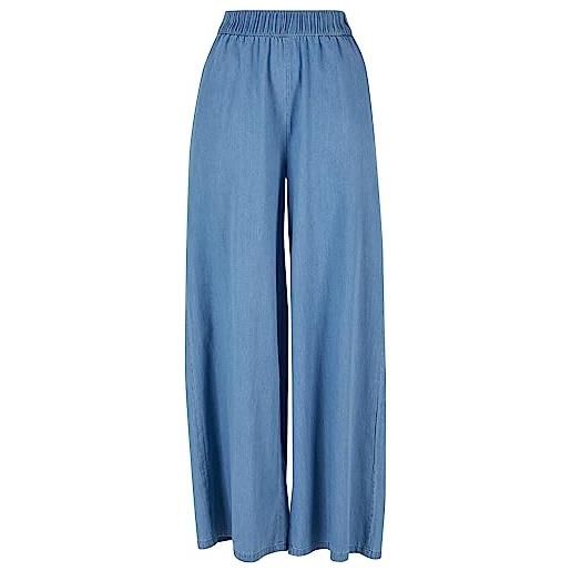 Urban Classics ladies light denim wide leg pants pantaloni, skyblue washed, xxxl donna
