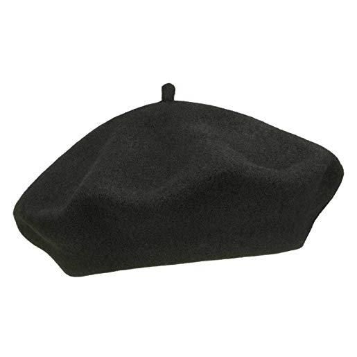 Loevenich baske wool mark® originale berretto basco in lana vergine - nero