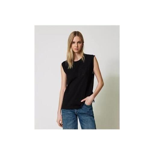 Twinset Actitude top Twinset Actitude t-shirt regular con pizzo 241at2190