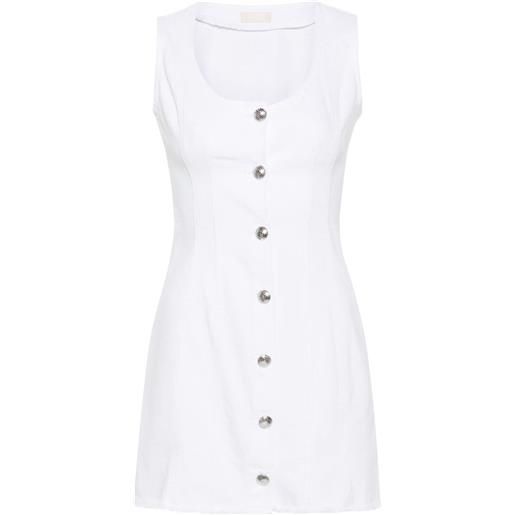 LIU JO mini frayed denim dress - bianco