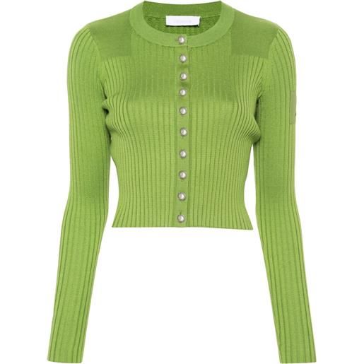 Rabanne button-up cotton cardigan - verde