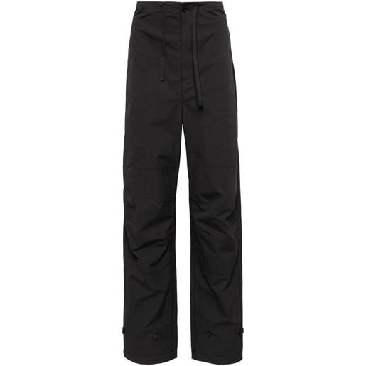 LEMAIRE high-waist cotton trousers - grigio