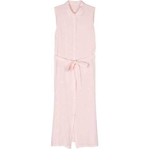 120% Lino belted linen shirtdress - rosa