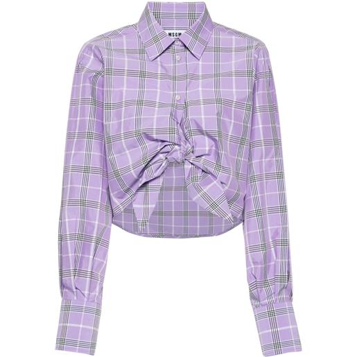 MSGM asymmetric-hem shirt - viola