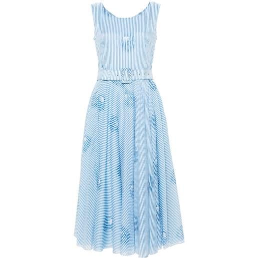 Samantha Sung aster striped cotton dress - blu