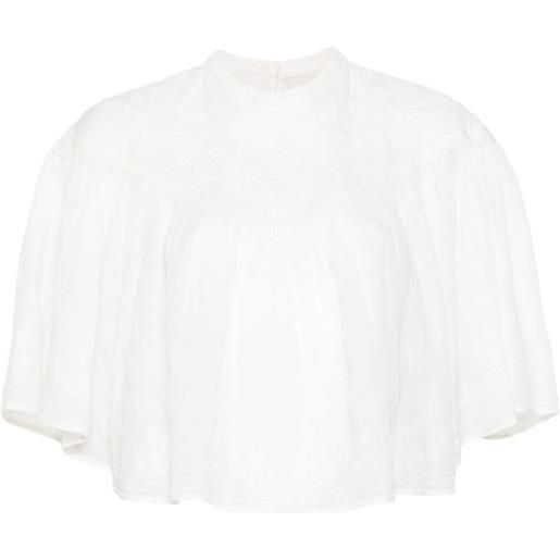 ISABEL MARANT elodia cropped blouse - bianco