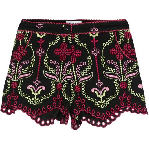 Charo Ruiz Ibiza mason floral-embroidered shorts - nero