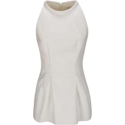 Sportmax sleeveless cotton top - bianco