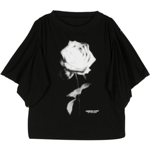 Undercover rose-print cotton t-shirt - nero