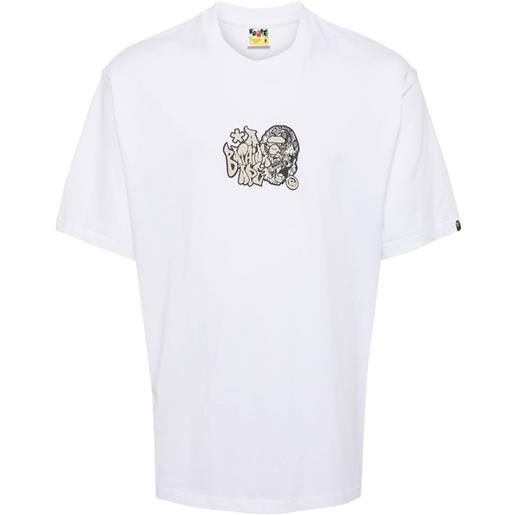 A BATHING APE® logo-print cotton t-shirt - bianco