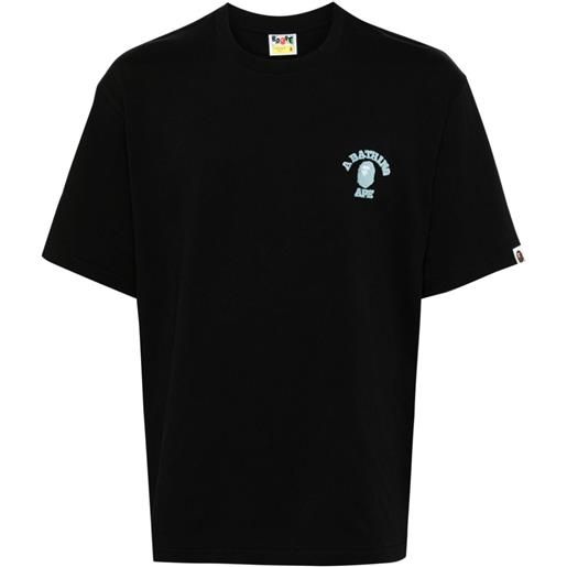 A BATHING APE® embroidered-logo cotton t-shirt - nero
