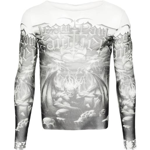 Jean Paul Gaultier t-shirt con stampa diablo - grigio