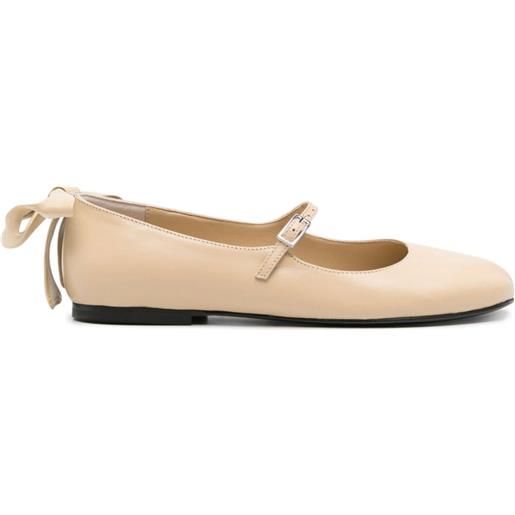 GIABORGHINI bow-detail leather ballerina shoes - toni neutri