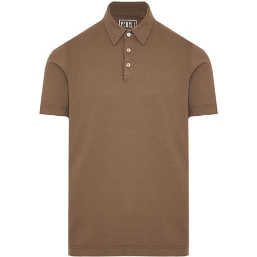 Fedeli alby jersey polo shirt - marrone