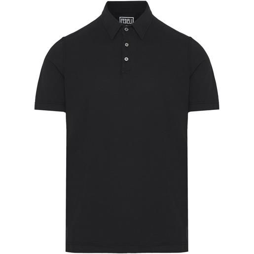 Fedeli alby iconic cotton polo shirt - nero