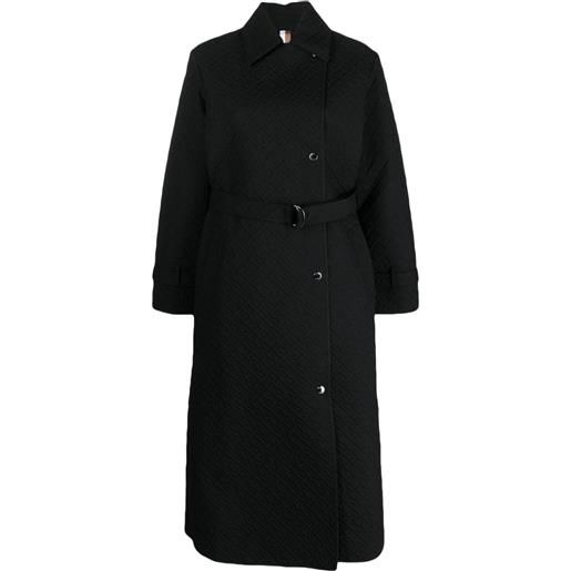 BOSS single-breasted belted trench coat - nero