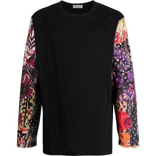 Yohji Yamamoto t-shirt con design patchwork - nero