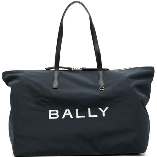 Bally foldable logo-print tote bag - blu
