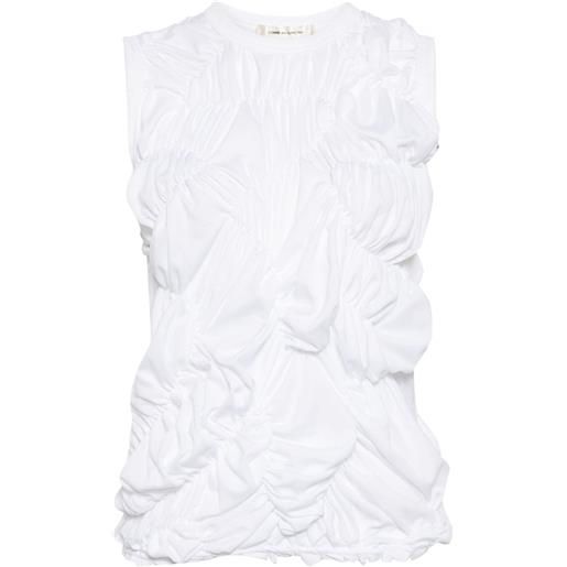 Comme Des Garçons ruched-detail sleeveless top - bianco