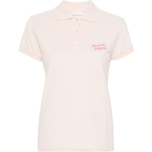 Maison Kitsuné handwriting cotton polo shirt - rosa