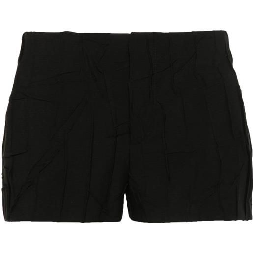 Blumarine shorts con pieghe ed effetto stropicciato - nero