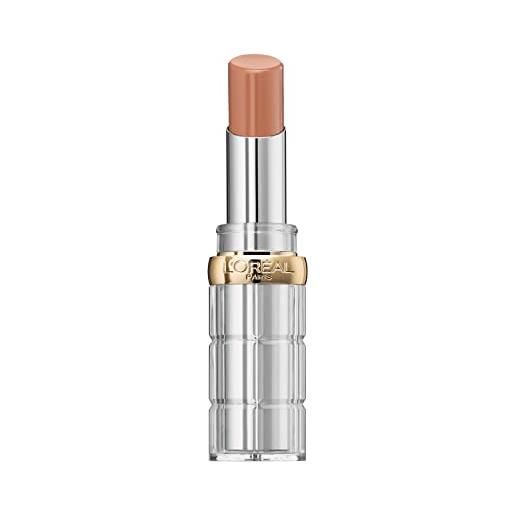 L'Oréal Paris rossetto idratante color riche shine, finish lucido per labbra effetto laccato, 656 beige in the city