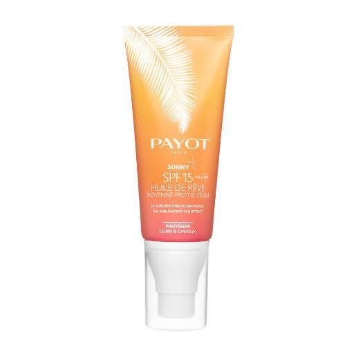 Payot olio abbronzante secco per corpo e capelli spf 15 sunny (the sublimating tan effect) 100 ml