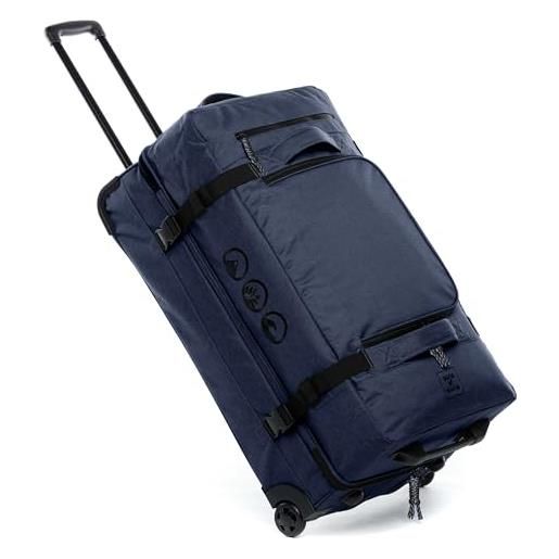 SONS OF ALOHA borsa da viaggio xxl kane con due ruote rolling suitcase 80 cm valigia sportiva trolley da viaggio 140l, blu