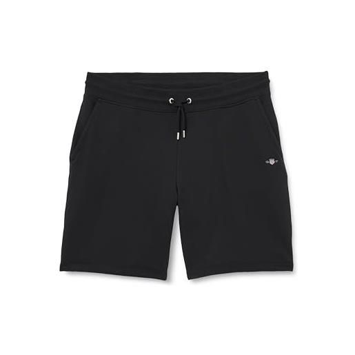 GANT reg shield sweat shorts, pantaloncini casual uomo, nero ( black ), l