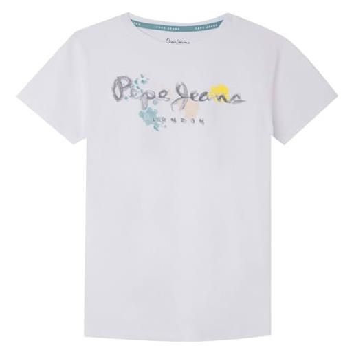 Pepe Jeans redell, t-shirt bambini e ragazzi, bianco (white), 12 anni