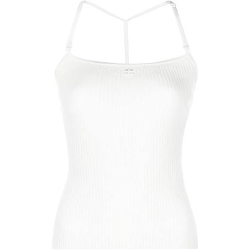 Courrèges t-strap ribbed tank top - bianco