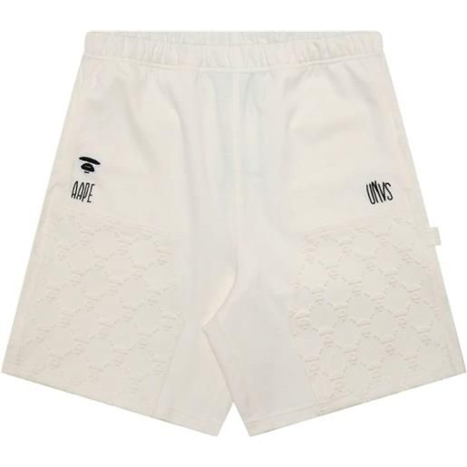 AAPE BY *A BATHING APE® shorts sportivi con logo goffrato - bianco