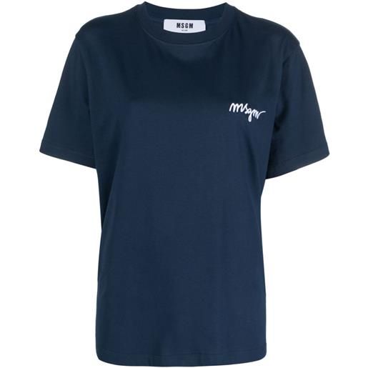 MSGM t-shirt con ricamo - blu