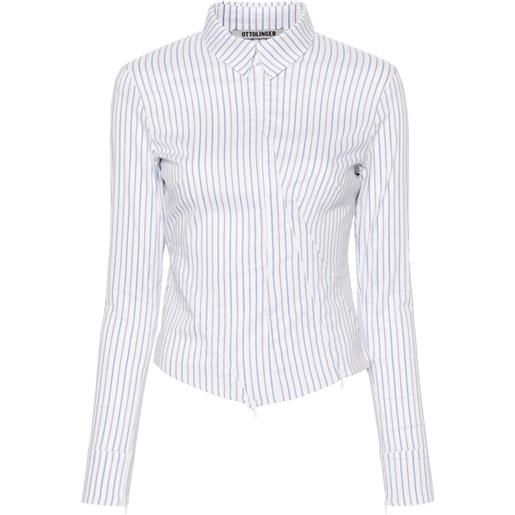 Ottolinger striped zip-up shirt - bianco