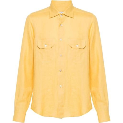 Kiton classic-collar linen shirt - giallo