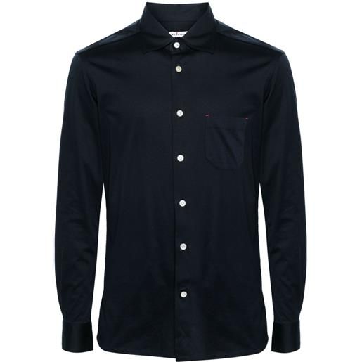 Kiton classic-collar cotton shirt - blu
