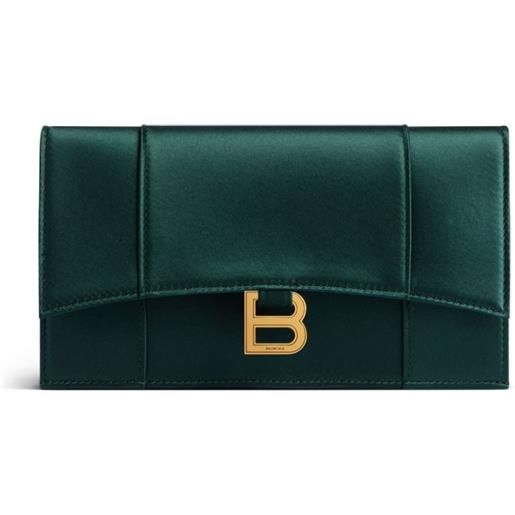 Balenciaga small hourglass clutch bag - verde