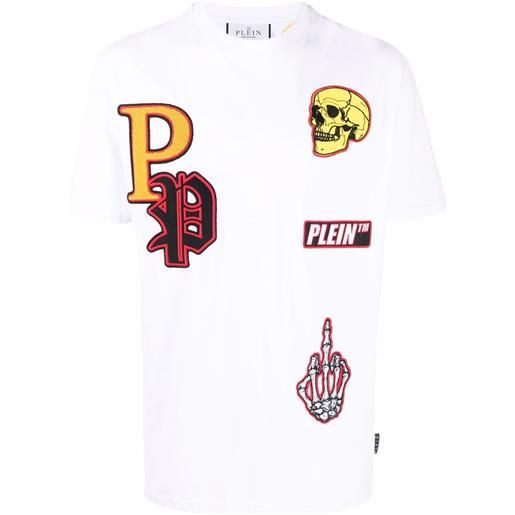 Philipp Plein t-shirt patches girocollo - bianco