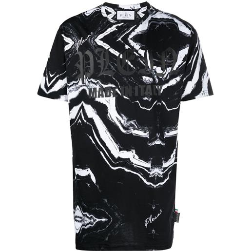 Philipp Plein t-shirt con stampa marmorizzata - nero