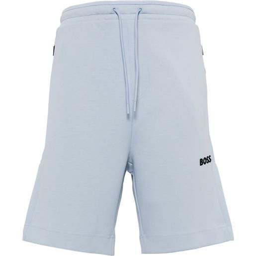 BOSS logo-embroidered drawstring shorts - blu