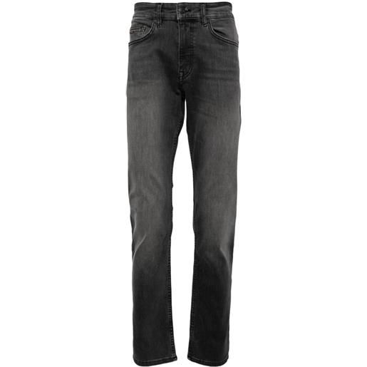 BOSS straight-leg cotton-blend jeans - grigio