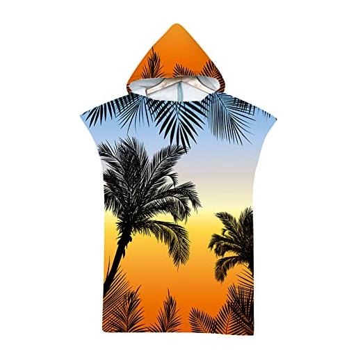 Highdi asciugamano poncho adulto, stile estivo telo mare con cappuccio poncho asciugamano per uomo donna poncho surf microfibra poncho da bagno asciugamano da mare per spiaggia (cartone animato)