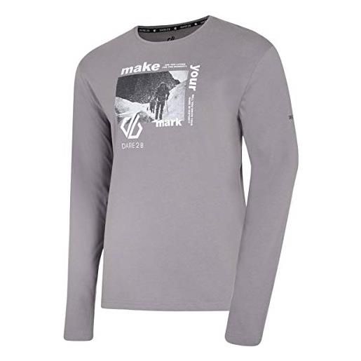 Regatta dare 2b industry long sleeve cotton graphic print tee, t-shirt/polo/vest uomo, ebony grey, l