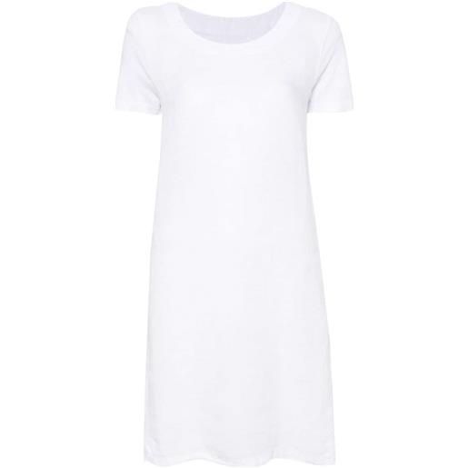 120% Lino short linen t-shirt dress - bianco