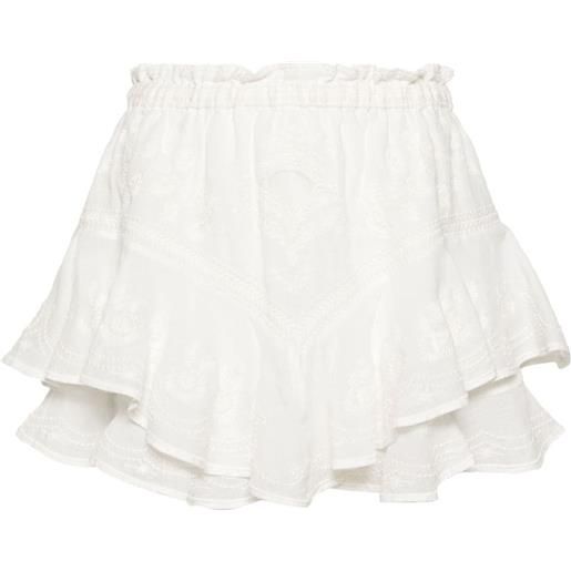 ISABEL MARANT elsa layered ramie shorts - bianco