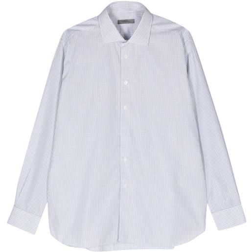 Corneliani checked cotton shirt - bianco